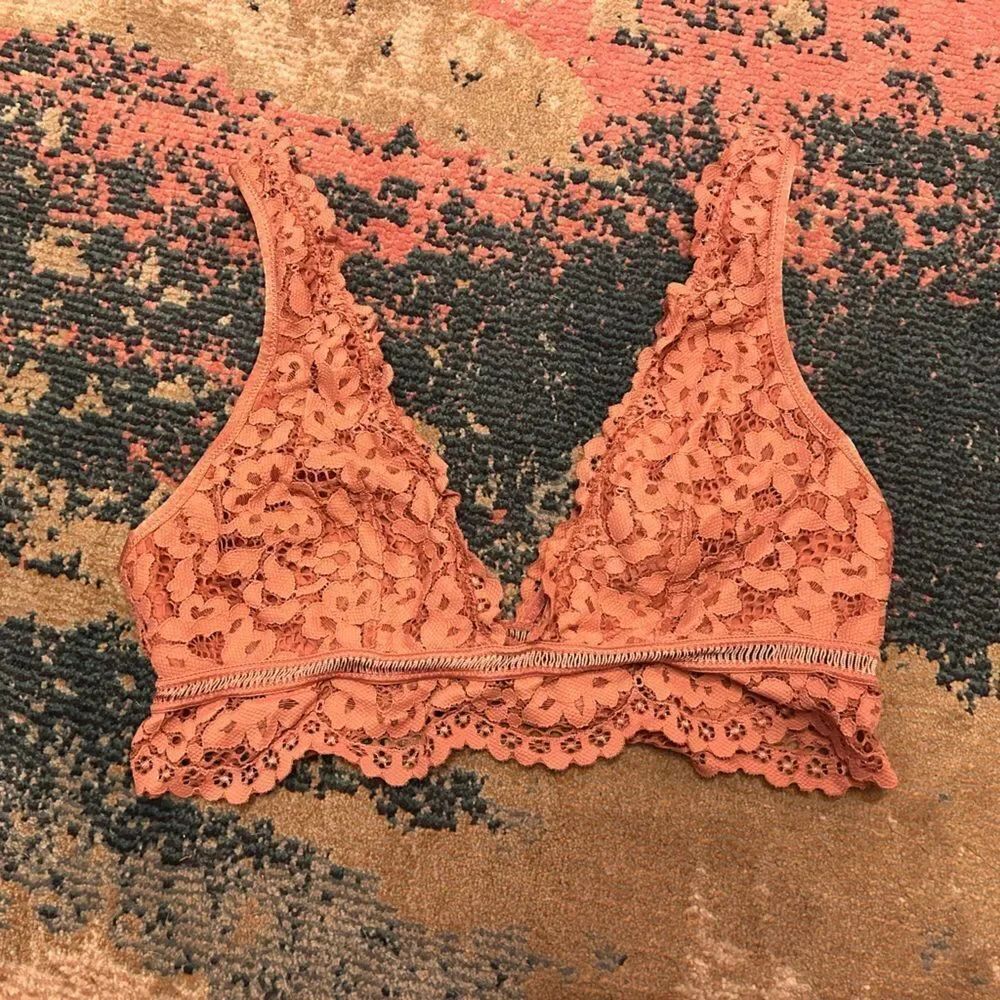 Victoria's Secret Floral Lace Bralette in Coral